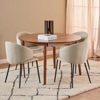 Bendt Uitschuifbare Ronde Eettafel 'Montreux' Walnoot, 115-154 x 115cm, kleur Bruin - thumbnail