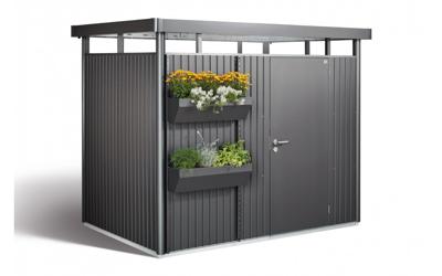 Biohort Highline H3 metalen tuinhuis 275x235x222 cm met enkele deur- Plat dak- Metaal- Biohort - thumbnail