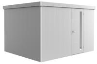 Biohort Neo 3D metalen tuinhuis enkele deur zilver 348x292 cm- Plat dak- Metaal- Biohort - thumbnail