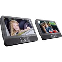 Lenco 2x 9" draagbare DVD-speler met USB SD ingebouwde batterij hoofdtelefoon en beugel Zwart - DVP-939 - thumbnail