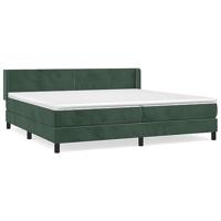 Boxspring met matras fluweel donkergroen 200x200 cm - thumbnail