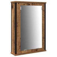Badkamermand met ingebouwde wastafel van oud, geengineerd hout - thumbnail