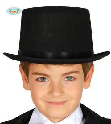 Hoge hoed zwart kind
