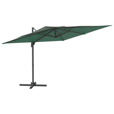 VidaXL Zweefparasol met led-verlichting 400x300 cm groen
