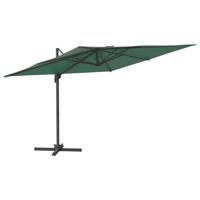 VidaXL Zweefparasol met led-verlichting 400x300 cm groen - thumbnail