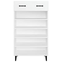 Schoenenkast 60x35x105 cm bewerkt hout wit - thumbnail