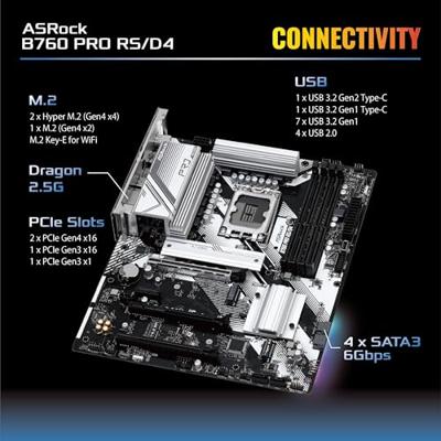 Moederbord Intel Asrock B760 PRO RS/D4 - thumbnail