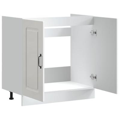 Spoelbakonderkast Kalmar 80x46x81,5cm bewerkt hout hoogglanswit