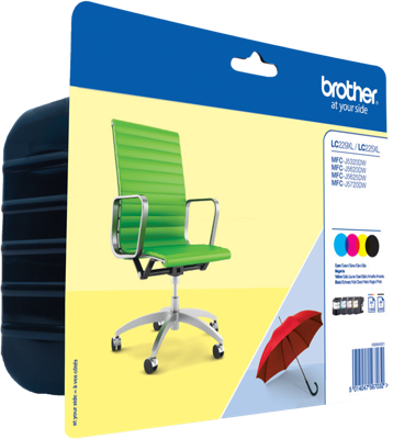 Brother inktcartridge, 2.400 pagina's, OEM LC-229XLVAL, 4 kleuren