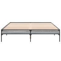 Bedframe bewerkt hout metaal grijs sonoma eiken 140x200 cm - thumbnail