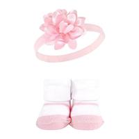Hudson Baby Infant Girl Headband and Socks Set, Flower, 0-9 Months - thumbnail