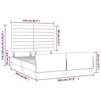Bedframe zonder matras stof donkerbruin 140x200 cm - thumbnail