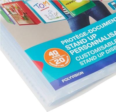OXFORD Polyvision personaliseerbare presentatiealbum, formaat A4, uit PP, 20 tassen, transparant