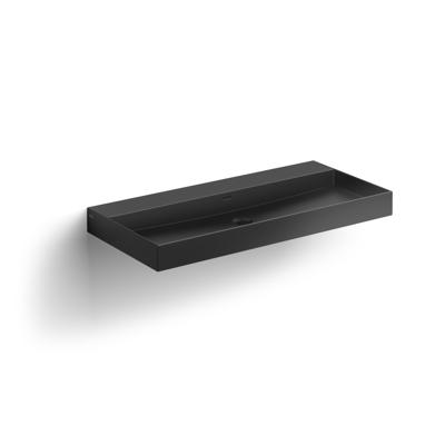 Clou New Wash Me Wastafel 90x42x8cm Met 3 Voorbewerkte Kraangaten Zwart Mat Keramiek Clou New Wash Me Wastafel 90x42x8cm Met 3 Voorbewerkte Kraangaten Zwart Mat Keramiek