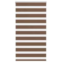 VidaXL Zebra rolgordijn 75x150 cm stofbreedte 70,9 cm polyester bruin - thumbnail