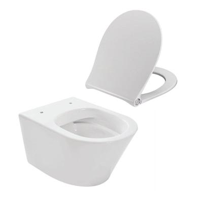 Wiesbaden Vesta spoelrandloos wandcloset 52cm diepspoel met softclose en quickrelease zitting wit 32.3450 Wiesbaden Vesta spoelrandloos wandcloset 52cm diepspoel met softclose en quickrelease zitting wit 32.3450