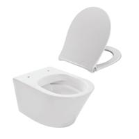 Wiesbaden Vesta spoelrandloos wandcloset 52cm diepspoel met softclose en quickrelease zitting wit 32.3450 - thumbnail