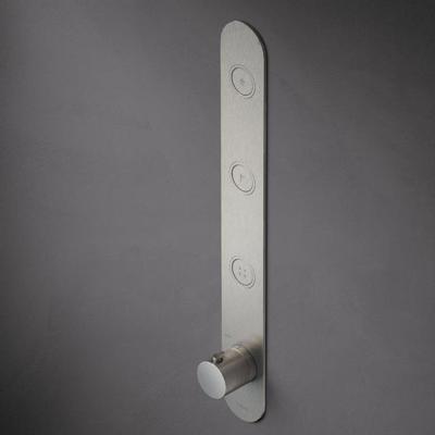 Douchethermostaat Hotbath Cobber Inbouw 3 Pushbuttons Geborsteld Nikkel (excl. inbouwdeel)