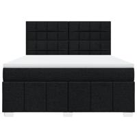 Boxspring met matras stof zwart 180x200 cm - thumbnail