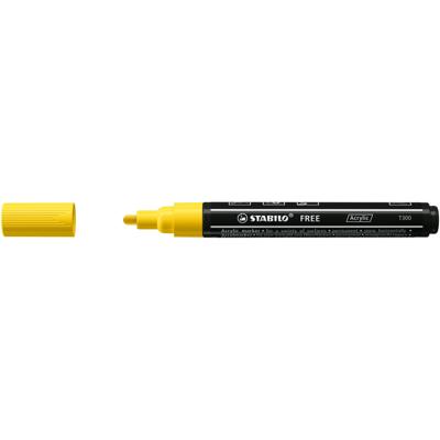 Acrylmarker STABILO Free Acrylic T300 geel | 5 stuks Acrylmarker STABILO Free Acrylic T300 geel | 5 stuks