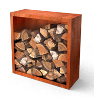 Egura Cortenstaal Houtopslag met achterwand 1000 x 385 x 1000 mm Geroba - Geroba - thumbnail