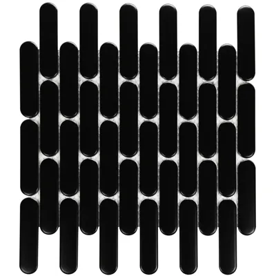 Mozaiek Sevilla Ovalen Vinger Zwart 2,3x9,8