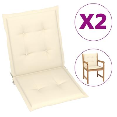 VidaXL Tuinstoelkussen lage rug 2 st 100x50x3 cm oxford stof crème