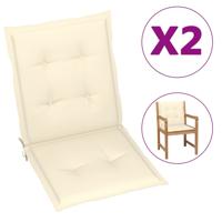 VidaXL Tuinstoelkussen lage rug 2 st 100x50x3 cm oxford stof crème - thumbnail