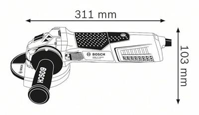 Bosch Blauw GWS 19-125 CIST Professional Haakse slijpmachine met zachte aanloop - 1900 watt - 060179S002 - thumbnail