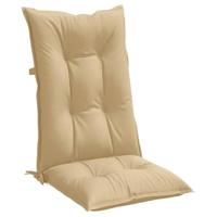 VidaXL Stoelkussens 4 st hoge rug 120x50x7 cm stof gemêleerd beige - thumbnail