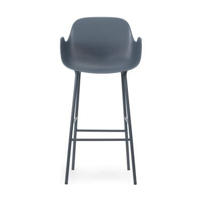 Normann Copenhagen Form barkruk H75 met armleuning Blue vierpoot staal