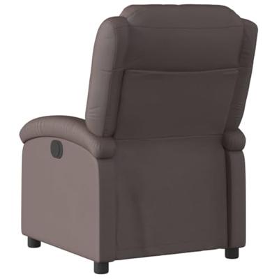 Fauteuil verstelbaar elektrisch echt leer donkerbruin