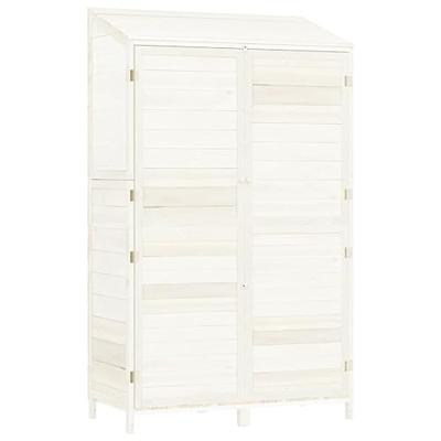 VidaXL Tuinschuur 102x52x174,5 cm massief vurenhout wit VidaXL Tuinschuur 102x52x174,5 cm massief vurenhout wit