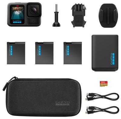 GoPro HERO13 POWER BUNDLE Actioncam 5.3K, 4K, 2.7K, Full-HD, Bluetooth, Dual-display, Touchscreen, Stofdicht, Waterdicht, WiFi, Time-lapse, Beeldstabilisering, GoPro HERO13 POWER BUNDLE Actioncam 5.3K, 4K, 2.7K, Full-HD, Bluetooth, Dual-display, Touchscreen, Stofdicht, Waterdicht, WiFi, Time-lapse, Beeldstabilisering,