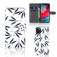 Apple iPhone 11 Pro Max Hoesje Leaves Blue - thumbnail