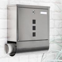 HI brievenbus met krantenhouder 30,5x9,6x33,5 cm roestvrij staal - thumbnail