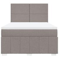 Boxspring met matras stof taupe 140x200 cm - thumbnail