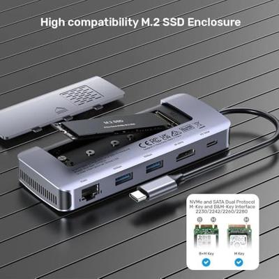 UNITEK ACTIEVE HUB USB-C 10GBPS, M.2, HDMI, PD 100W