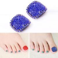 2 stuks Crystal nep Nail Art Tips Rhinestone volledige dekking teennagels Decals stickers (NO: 36) - thumbnail