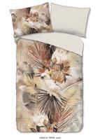 Descanso Dekbedovertrek "bladeren en een papegaai" - Zand - (240x200/220 cm) - Biologisch Katoen satijn - thumbnail