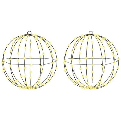 Bal met 192 LED 2 pcs Warmwit 40 cm Metaal