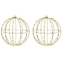 Bal met 192 LED 2 pcs Warmwit 40 cm Metaal - thumbnail