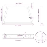 Eettafelpoten 2 st V-vormig 60x(42-43,3) cm staal naturel - thumbnail