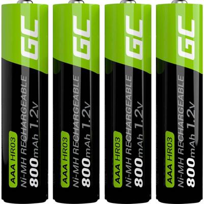 Green Cell HR03 Oplaadbare AAA batterij (potlood) NiMH 800 mAh 1.2 V 4 stuk(s) Green Cell HR03 Oplaadbare AAA batterij (potlood) NiMH 800 mAh 1.2 V 4 stuk(s)