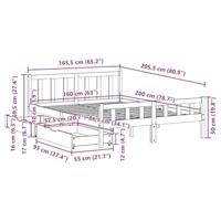 Bedframe zonder matras massief grenenhout 160x200 cm - thumbnail