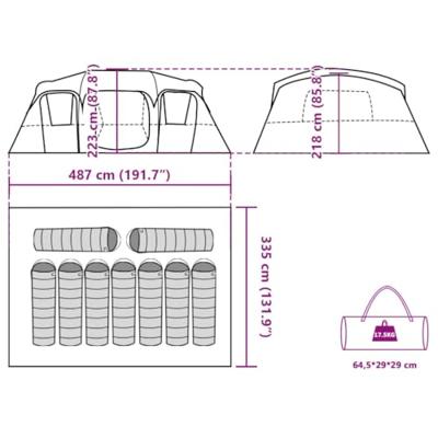 Gezinstent 9-persoons waterdicht groen
