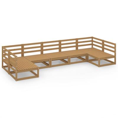 7-delige Loungeset massief grenenhout