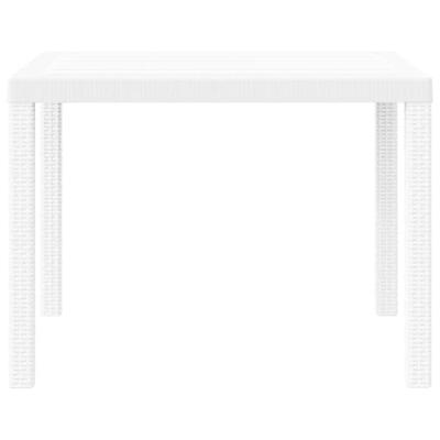 Tuintafel 100x100x73 cm poly rattan wit - thumbnail