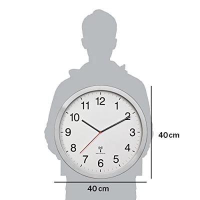 TFA Dostmann 60.3545.02 Wandklok Zendergestuurd 400 mm x 50 mm x 400 mm Zilver Groot display TFA Dostmann 60.3545.02 Wandklok Zendergestuurd 400 mm x 50 mm x 400 mm Zilver Groot display