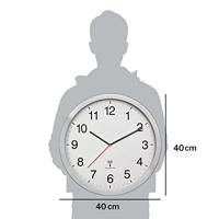 TFA Dostmann 60.3545.02 Wandklok Zendergestuurd 400 mm x 50 mm x 400 mm Zilver Groot display - thumbnail